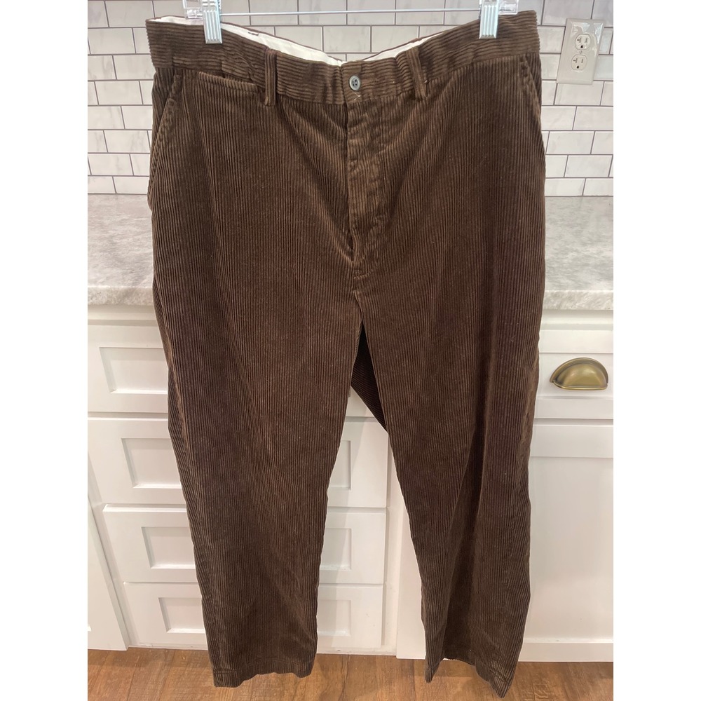 Polo Ralph Lauren Pants Mens 36x30 Brown Corduroy Straight Leg Cotton Trousers